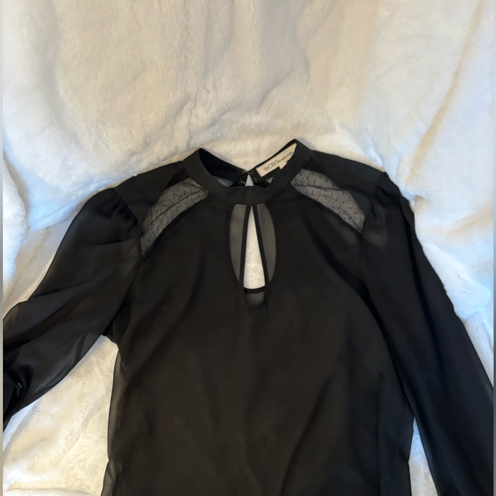 BCBGeneration sheer black blouse